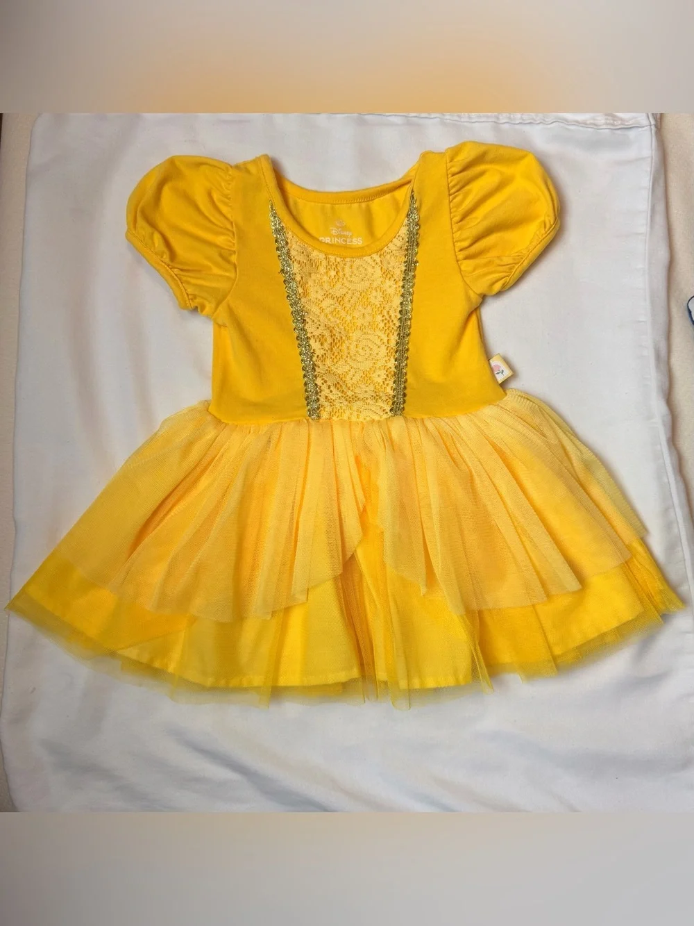 NWOT Disney Princess Belle Tutu Dress 12M Puff Sleeve Beauty & the Beast
